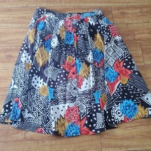 Vintage It's Paquette Printed Button Long Skirt
